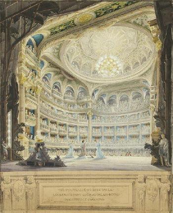 Vue de la salle de spectacles construite par V. Louis au Palais Royal inaugurée le 15 mai 1790 by 
																	Henri Prudent