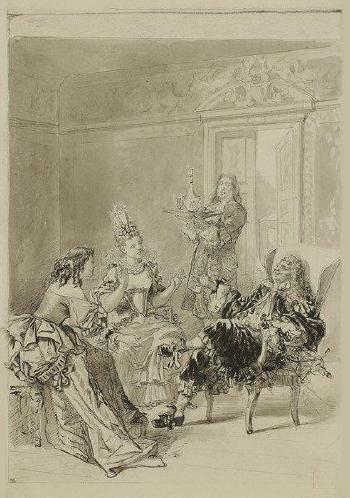Dessins préparatoires pour les gravures de sa suite pour les œuvres de Molière by 
																	Adolphe Lalauze