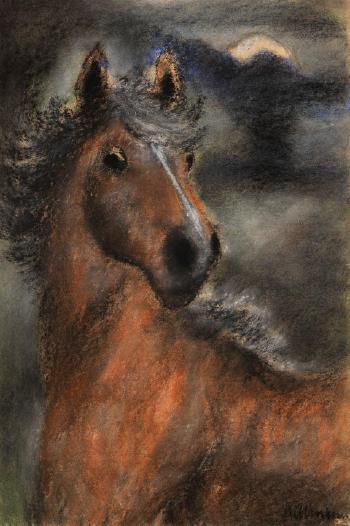 Pferd in stürmischer Nacht by 
																	Hans Jurgen Kallmann
