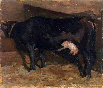 Mucca alla mangiatoia by 
																	Giovanni Malesci
