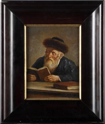 Scholar reading the Torah by 
																	Lasarre Yudovin Paneth