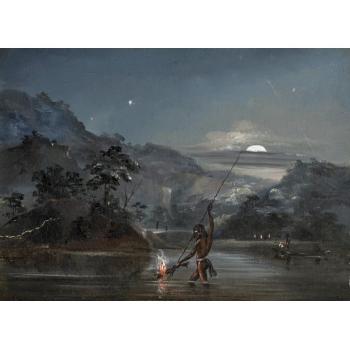 Aborigines fishing by torchlight by 
																	Thomas Tyrwhitt Balcombe