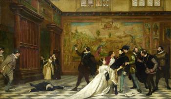 The Attempted Assassination of William the Silent, Prince of Orange by 
																	Claude Andrew Calthrop