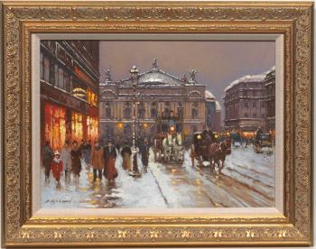 Paris, Place de l'Opera in winter by 
																			Yuri Kuzmin