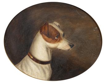 Head of a terrier by 
																			Edwin Loder of Bath