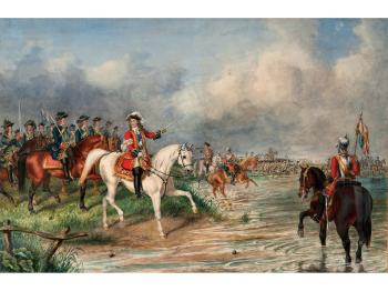 King William III at the Battle of the Boyne by 
																	Reginald Augustus Wymer
