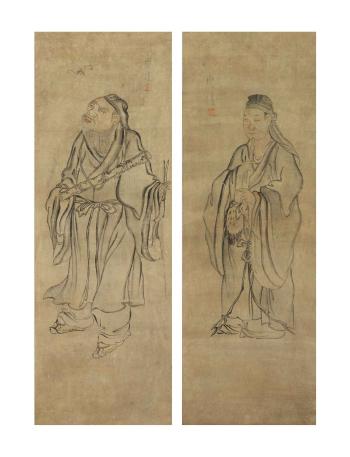 Two Sages by 
																	Han Kyubok