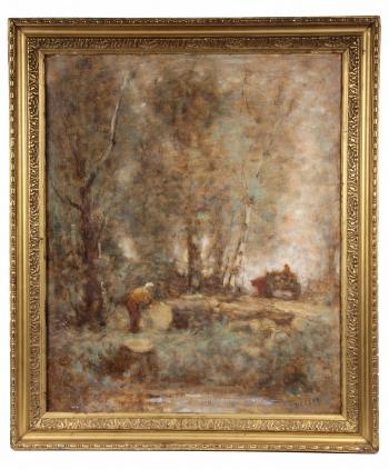 Loggers in Woods by 
																			Louis Paul Dessar