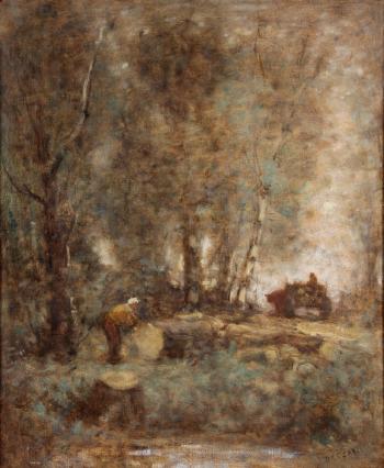 Loggers in Woods by 
																			Louis Paul Dessar