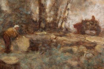 Loggers in Woods by 
																			Louis Paul Dessar