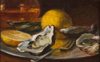 Still-Life with oysters by 
																	Luciano Freire