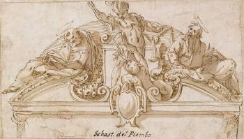 Projet de lunette avec saint Michel, saint Pierre et saint Paul by 
																	Francesco Curia