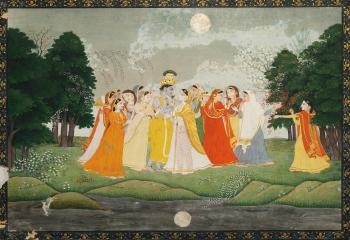 An Illustration To The Gita Govinda: Krishna Surrounded By Gopis by 
																	 Kangra School