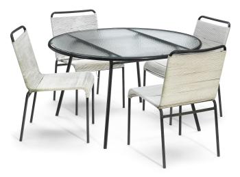Outdoor dining table with four dining chairs by 
																	 Van Keppel-Green
