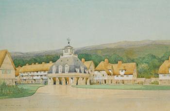 Design For a Village Square, An Ideal Project by 
																	Cyril A Farey