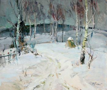 Winter landscape with birches by 
																			Stepan Nechai