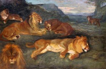 Étude de lions by 
																	Edme de Saint-Marcel