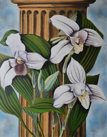 Orchidées et colonnes by 
																	Sylvain Yeatman