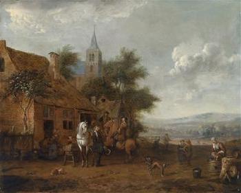 Die Rast vor dem Wirtshaus by 
																	Cornelis van Essen