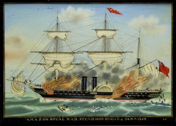 The Amazon, Royal Mail Steam Ship, Burnt 4th Jany. 1852 by 
																			Petrus Nefors