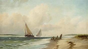 Coastal View With Boats by 
																	George E Essig
