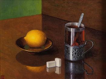 Still life, tea and lemon by 
																			Gennady Maistrenko