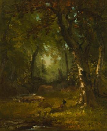 Landscape With Huntsman by 
																	George Inness