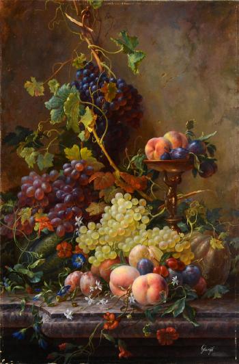 Still life with fruits by 
																	Sergei Orechov