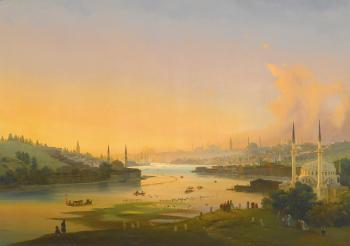Sunrise Over The Golden Horn by 
																	Ipolito Caffi