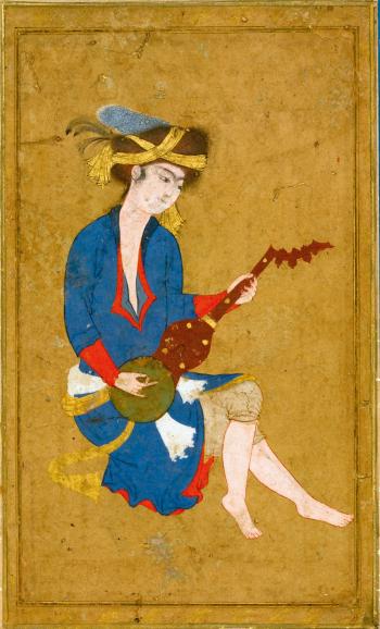 A Youthful Musician, Persia, Safavid, Isfahan Or Khurasan, Late 16th Century by 
																	 Safavid School