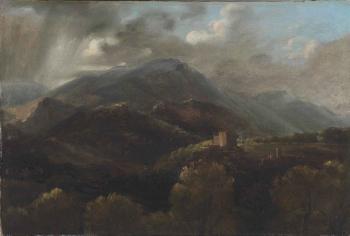 View of the mountains near Tivoli by 
																	Auguste Jean Baptiste Vinchon