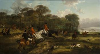 The meet; Over the ditch by 
																			Henry Shayer