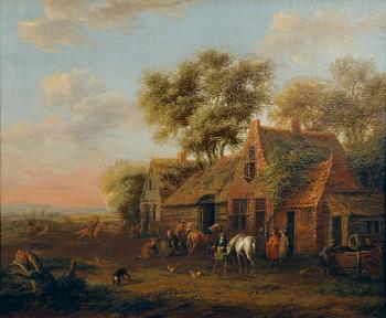 Reiter vor einem Gasthaus by 
																	Cornelis van Essen