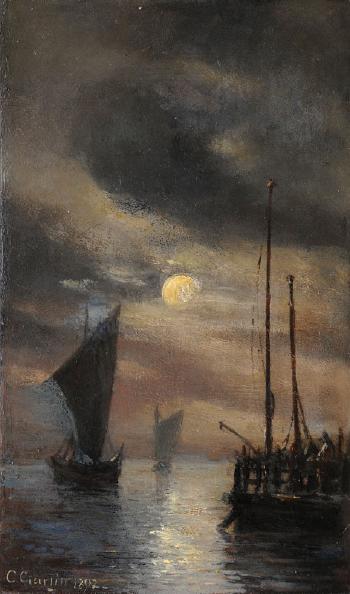 Hafen im Mondschein by 
																	Cornelius Gurlitt