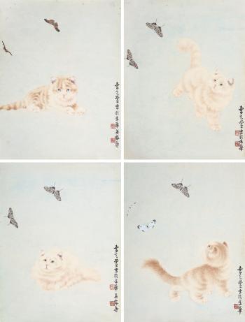 Cat And Butterfly by 
																	 Cao Kehong
