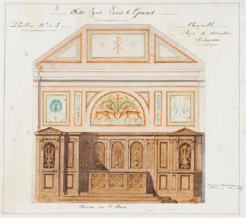 Étude pour la chapelle du lycée Louis le Grand: 
élévation de l’abside by 
																	Charles Joseph Lameire
