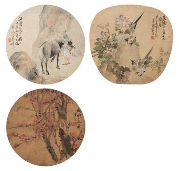 Birds and Flowers, Calligraphy by 
																	 Zhang Zhaokui