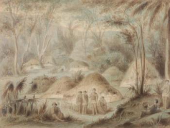 Village canaque by 
																	Louis-Marie-Francois Tardy de Montravel