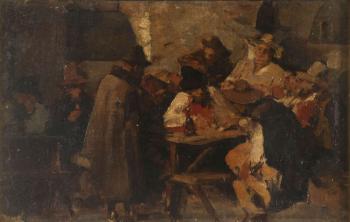 Tavern scene by 
																	Edouard de Jans