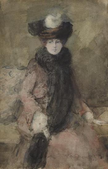 Lady With A Fur Collar by 
																	Bessie Macnicol