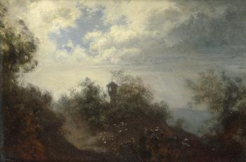 Landschaft mit Marterl bei aufziehendem Wetter by 
																			Ferdinand Malitsch
