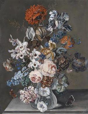 Large Still Life with Flowers by 
																	Josef Wundsam