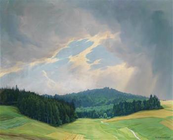 Landscape with low horizon by 
																	Wilhelm Dachauer