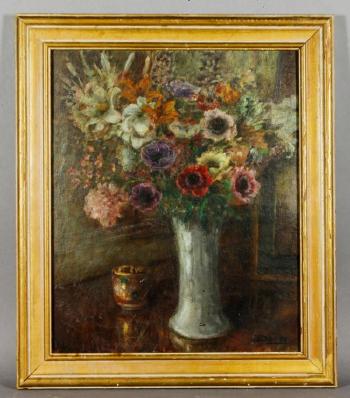 Floral still life by 
																			Eugene Dauby