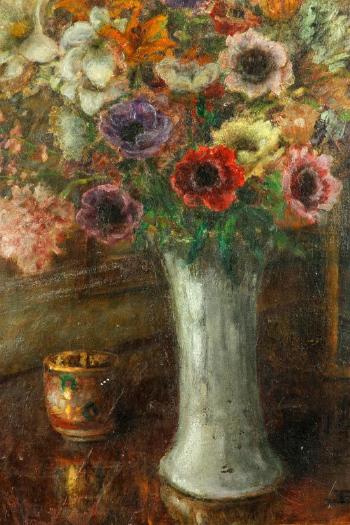 Floral still life by 
																			Eugene Dauby