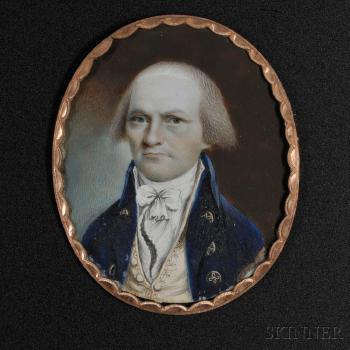 Portrait Miniature of Frederick Jay by 
																			John Ramage