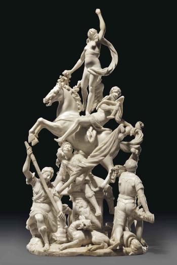 A Group Of The Triumph Of Truth Over Calumny by 
																	Agostino Fasolato