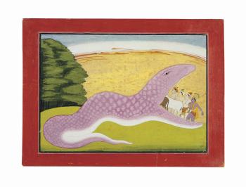 An Illustration To The Bhagavata Purana: The Snake Demon Ugrasura by 
																	 Fattu