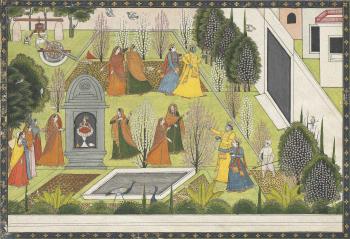 A painting from the Ramayana by 
																	 Kangra School