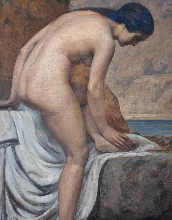 A bather on the shore by 
																	Pierre Magnan-Bernard